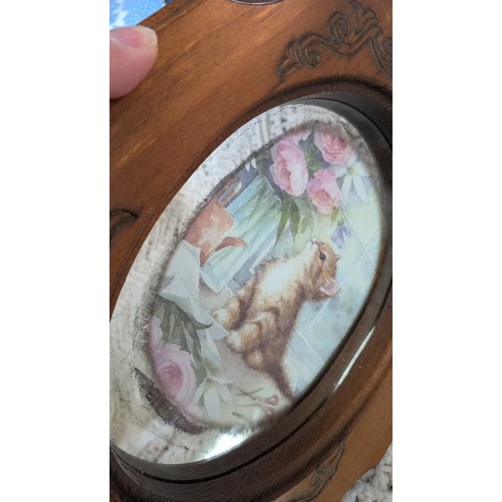Vintage Ornate Wood Mirror 5x7 Picture Frame Unique